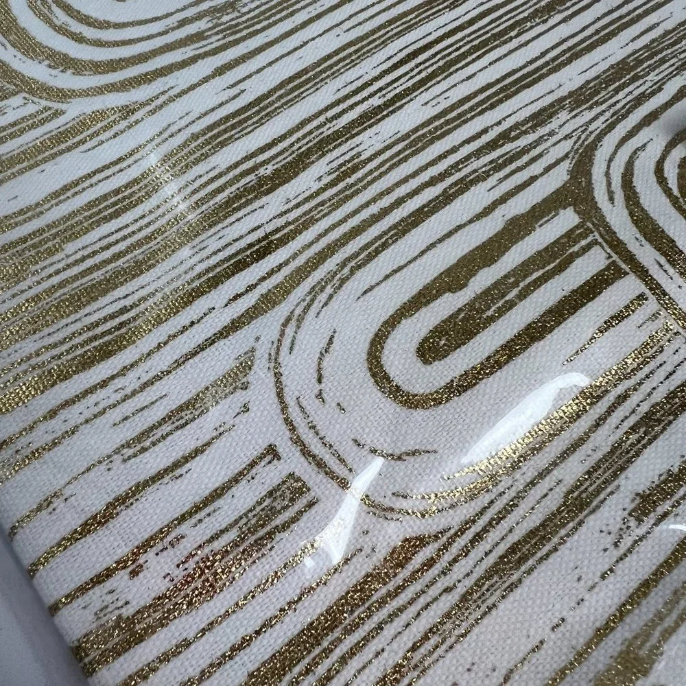 Z Gallerie Digital Foil Table Runner Gold New 14 x 84 Metallic